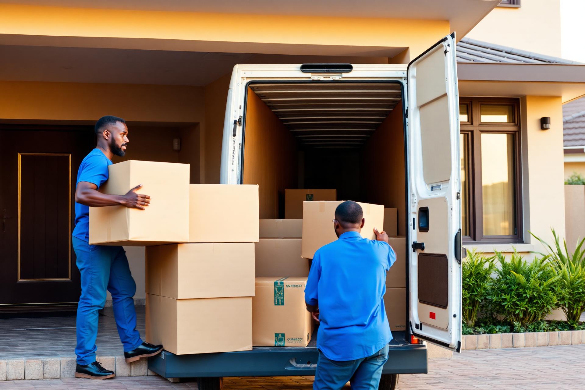Professional Perfect Movers Uganda crew loading a moving van